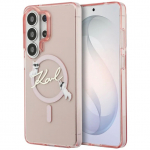 Telefoni&uuml;mbris Karl Lagerfeld IML Choupette Karl Script Logo Magnetic Samsung S948 S26 Ultra roosa