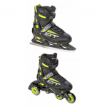 3-in-1 Uisud/Rulluisud Raven Profession Black/Lime reguleeritava suurusega+Terad - Suurus:35-39 (M)