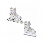Uisud/Rulluisud 2-in-1 Raven Pulse White/Gold reguleeritava suurusega+terad - Suurus:37-40 (M)
