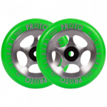 Proto Sliders Starbright Pro Scooter Wheels 2-Pack (Green On Raw)