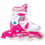 LED 3-in1 Laste rulluisud Croxer Missy White/Pink reguleeritava suurusega - Suurus:27-30
