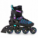 Rulluisud Raven Cande Black/Mint/Violet reguleeritava suurusega - Suurus:31-35 (S)