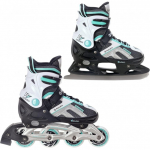 Uisud/Rulluisud 2-in-1 Raven Pulse Black/Mint reguleeritava suurusega+terad - Suurus:40-43 (L)