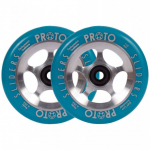 Proto Sliders Starbright Pro Scooter Wheels 2-Pack (Blue On Raw)