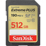 Sandisk Extreme PLUS, SDXC, 512GB UHS-I, U3, V30 SDSDXWV-512G-GNCIN