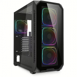 Sharkoon AK5G RGB, Tempered Glass, Black 4044951041831