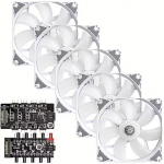 Bitspower Notos, D-RGB, PWM, 120mm, 5PCS, White BPTA-FX1812NTWH-5