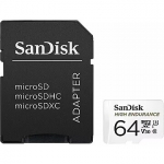 Sandisk High Endurance, microSDXC, 64GB, UHS-1, U3, V30 +Adapter SDSQQNR-064G-GN6IA