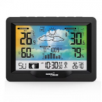 GreenBlue wireless weather station, color, with DCF system, moon phases, barometer, calendar, power adapter, GB540N GB540N
