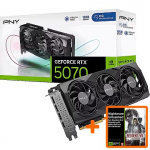 PNY Technologies GeForce RTX 5070, 12GB GDDR6, OC Triple Fan (DLSS 4) VCG507012TFXPB1-O