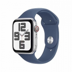 Apple Watch SE GPS + Cellular, Silver Aluminium, Denim Sport Band (M/L) - 40mm  MXGG3ET/A