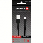 Swissten Basic Fast Charge 3A USB-A to microUSB, 1m, Black SW-BA-MIC-3A-1M-BK