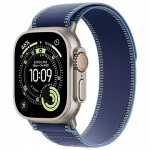Apple Watch Ultra 3, GPS + Cellular, Titanium, Bright Blue Trail Band (S/M) - 49mm  MEWR4QP/A