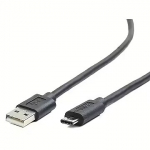 Gembird USB 2.0 to type-C (AM/CM), 3m, black CCP-USB2-AMCM-10