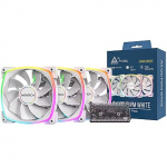 Montech RX120 PWM ARGB, Reverse Blade, 3 Pack, White RX120 PWM WHITE 3 IN 1