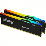 Kingston FURY Beast RGB Black (EXPO + XMP), DDR5, 64GB, 6000MT/s, CL30, Kit of 2 KF560C30BBEAK2-64