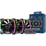 Montech RX120 PWM ARGB, Reverse Blade, 3 Pack, Black RX120 PWM BLACK 3 IN 1