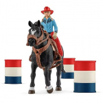 Schleich Farm World Barrel Racing with Cowgirl, play figure 42576