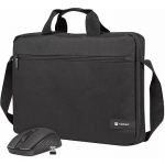 Natec Wallaroo 2 Laptop Bag + mouse, 15.6", Black NTO-2051