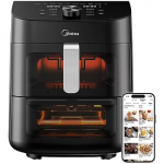 Midea Two Zone Airfryer, 4.4L - Airfryer, 6.4L - Oven, Black MAD1100DADK
