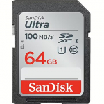 Sandisk Ultra, 64GB, SDXC, UHS-I, U1, V10 SDSDUNR-064G-GN3IN