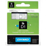 DYMO D1-TAPE 12MM X 7M WHITE ON TRANSPARENT             IN S0720600