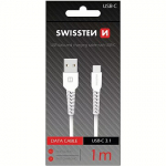Swissten Basic Universal Quick Charge USB-A to USB-C, 1m, White SW-BA-TYPC-1M-WH
