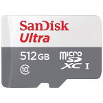 Sandisk Ultra, microSDXC, 256GB, UHS-I, U1, V10 +Adapter SDSQUNR-512G-GN6TA