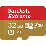 Sandisk Extreme, microSDHC, 32GB, UHS-I, U3, V30 SDSQXAF-032G-GN6AA