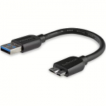 Startech USB-A to Micro-B, Slim, Angle, 0.15m USB3AUB15CMS