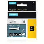 DYMO RHINO TAPE NYLON 12MM/3.5M BLACK ON WHITE 18488