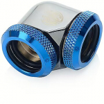 Bitspower Black Sparkle / Royal Blue Enhance 90-Degree Dual Multi-Link Adapter For OD 16MM BP-BSE90DML16-RBL