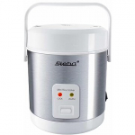 Steba RK 4 M mini rice cooker, 0.9L, Stainless steel/White 053400