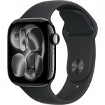 Apple Watch Series 11, GPS + Cellular, Aluminium, Black Sport Band (M/L) - 42mm MF854ET/A