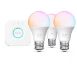 Philips Hue Essential Starter Kit, A60 + Hue Bridge, Full Color, E27, 3 pc, white - Smart light 929004235411