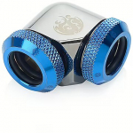 Bitspower Black Sparkle/Royal Blue Enhance 90-Degree Dual Multi-Link Adapter For OD 12mm BP-BSE90DML-RBL