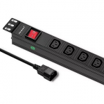 Qoltec Listwa zasilająca PDU antyprzeciążeniowa do RACK 19" | 1U | 10A | 8xIEC C13 | 2m 53998