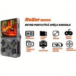RoGer RO36S HD 3.5" Retro Handheld Game Console 64GB / 21 emulator / 15000+ games RO36S-BK