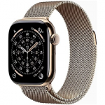 Apple Watch Series 11, GPS + Cellular, Gold Titanium, Gold Milanese Loop - 42mm MF8Y4MP/A