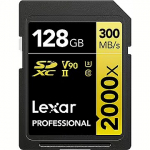 Lexar Professional 2000x, SDXC, 128GB, UHS-II, U3, V90 LSD2000128G-BNNNG