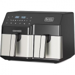 Black+Decker BXAF9000E Double Hot air fryer, 9L, Black/Stainless steel ES9730090B
