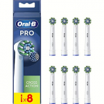 Braun toothbrush heads Cross Action Pro, 8pcs, White EB50RX-8
