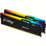 Kingston FURY Beast RGB (Intel XMP), DDR5, 64GB, 5200MT/s, CL40, Kit of 2 KF552C40BB2AK2-64