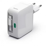 Hama 65W GaN 2xUSB-C 0,7M zwijana 200025