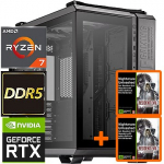 TopPC AMD Ryzen 7 (Zen 4) TUF Gaming Powered by ASUS, Ryzen 7 7800X3D, 64GB (2x32) DDR5, GeForce RTX 5080, 2TB NVMe Gen4, no OS DATK323-1276521