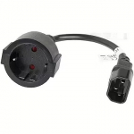 Lanberg IEC 320 C14 to AC C/F, 20cm, Black CA-C14E-10CC-0018-BK