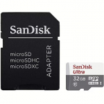 Sandisk Ultra, microSDHC, 32GB, UHS-I, U1, V10 +Adapter SDSQUNR-032G-GN3MA