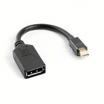 Lanberg Mini DisplayPort to DisplayPort, 10cm, Black AD-0003-BK