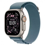 Apple Watch Ultra 3, GPS + Cellular, Titanium, Light Blue Alpine Band (M) - 49mm MEWM4QP/A