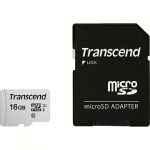 Transcend 300S-A, microSDHC, 16GB, Class 10, UHS-I, U1 +Adapter TS16GUSD300S-A